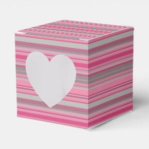 Pink Grey Strips Favour Box