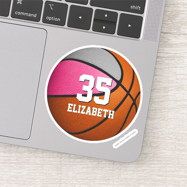 Pink grey team colours girls basketball (Detail)