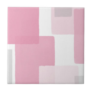 Pink Grey White Modern Minimalist Ceramic Tile