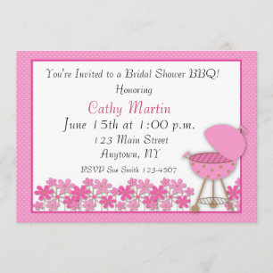 Pink Grill BBQ Shower Invitation