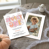 Pink Groovy Spooky One 1st Birthday Photo Ghost