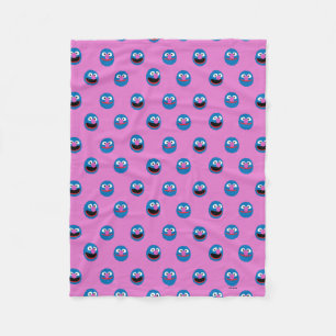 Pink Grover Face Pattern Fleece Blanket