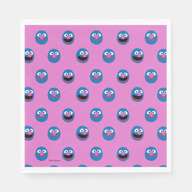 Pink Grover Face Pattern Napkin (Front)