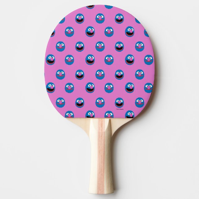 Pink Grover Face Pattern Ping Pong Paddle (Front)