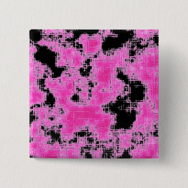 Pink Grunge 15 Cm Square Badge (Front)