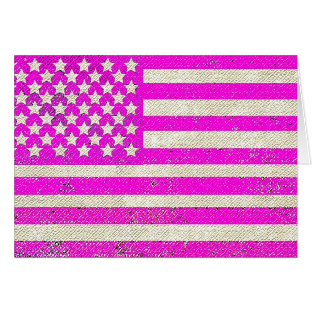 Pink grunge American flag (Front Horizontal)
