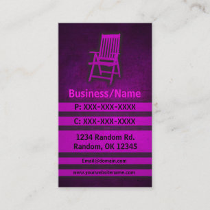 Pink grunge chair custom business cards