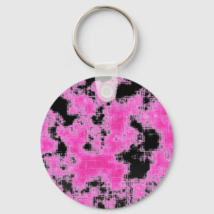 Pink Grunge Key Ring