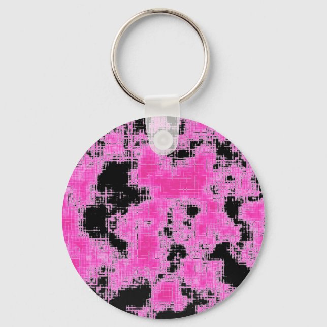 Pink Grunge Key Ring (Front)
