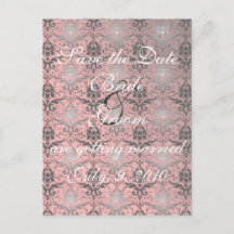 Pink Grunge Save the Date Postcard