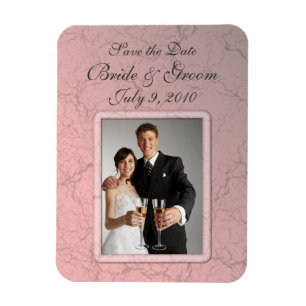 Pink Grunge Save the Date Premium Magnet