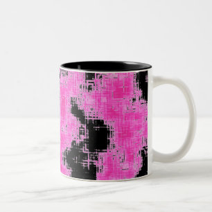 Pink Grunge Two-Tone Coffee Mug