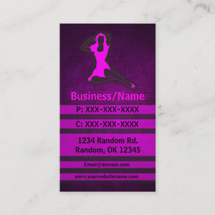 Pink grunge woman model custom business cards