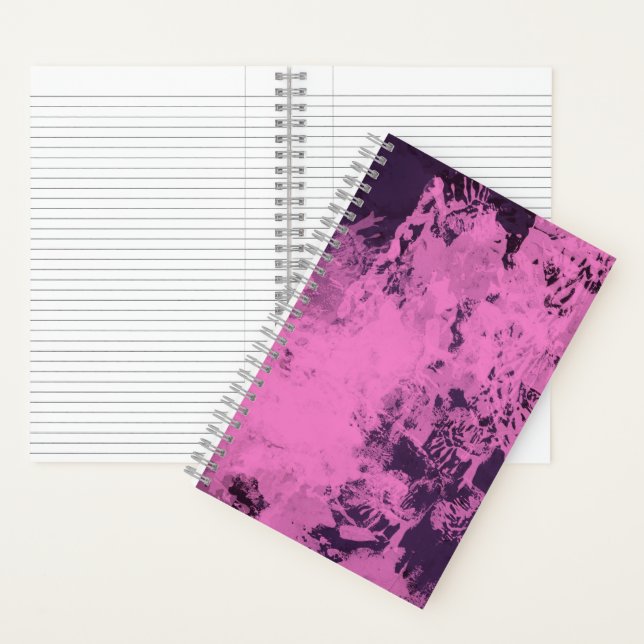 Pink Grungy Paint Style Spiral Notebook (Inside)