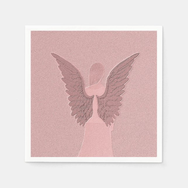 Pink Guardian Angel Napkin (Front)