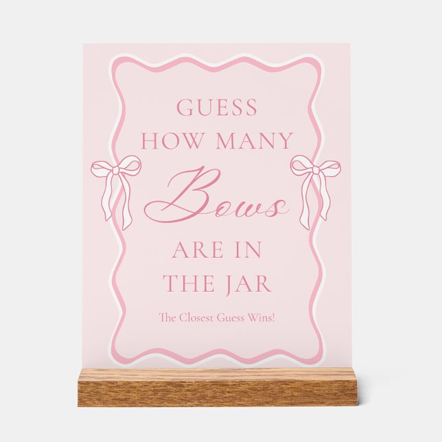 Pink Guess How Many Bows Acrylic Sign (Creator Uploaded)