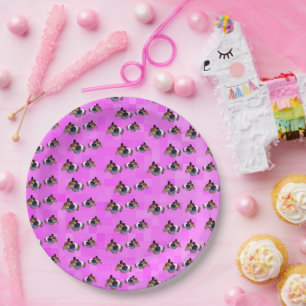 Pink Guinea Pig Pattern, Birthday Party Plates
