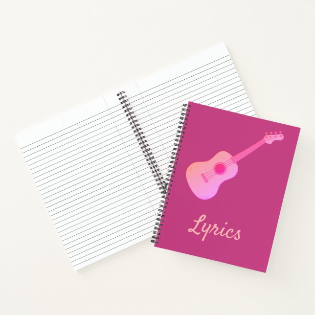  Pink guitar  for lyrics notebook (Inside)