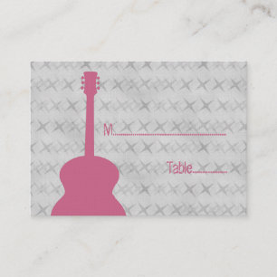 Pink Guitar Grunge Place Card