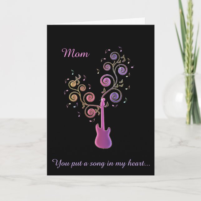 Pink Guitar Tree Mother's Day Card (Front)