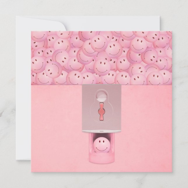 Pink Gumball Machine Flat Greeting Card (Front)