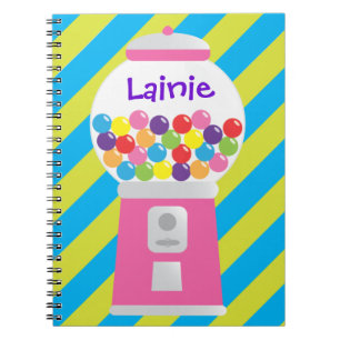 Pink Gumball Machine Personalised Notebook