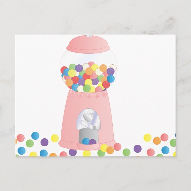 Pink Gumball Machine Postcard (Front)
