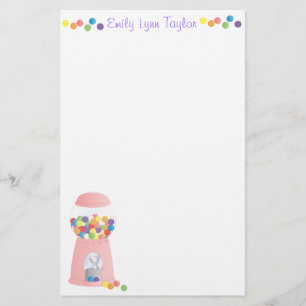 Pink Gumball Machine Stationery