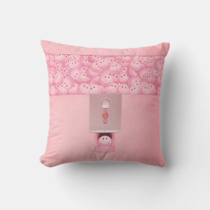 Pink Gumball Machine Throw Pillow