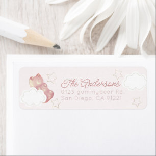 Pink Gummy Bear Star & Cloud Return Address Return Address Label