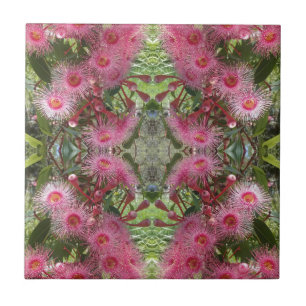 Pink Gumnut Eucalyptus Flowers Australian Native Ceramic Tile