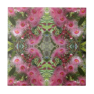 Pink Gumnut Eucalyptus Flowers Australian Native Ceramic Tile