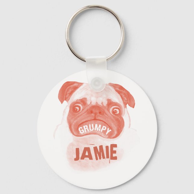 Pink Gumpy Puggy Key Ring (Front)