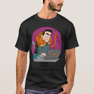 Pink Guy with his cat CAT Quality Assurance Featur T-Shirt