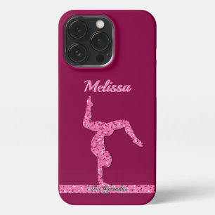 Pink Gymnastics Girl Sparkle Balance Beam iPhone 13 Pro Case