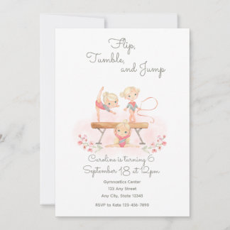 Pink Gymnastics Invitation