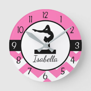 Pink Gymnastics Wall Clock