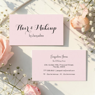Pink Hair Makeup Beauty Salon Simple Business Card
