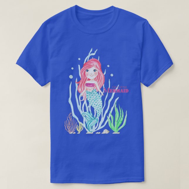 Pink hair mermaid smiling T-Shirt (Design Front)