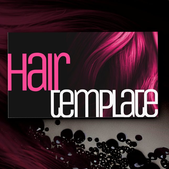 Pink Hair Modern Neon Bright Colours Hairdresser  Business Card (Creator Uploaded)