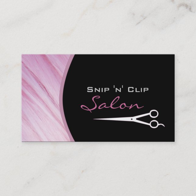 Pink Hair Stylist Salon Appointment Business Card (Front)
