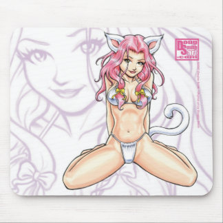 Pink Haired Catgirl Mousepad
