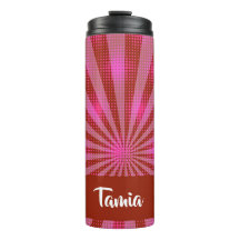 Pink halftone pattern thermal tumbler