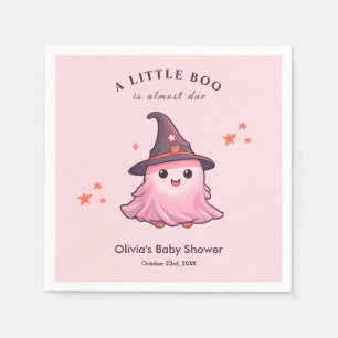 Pink Halloween A Little Boo Baby Shower  Napkin