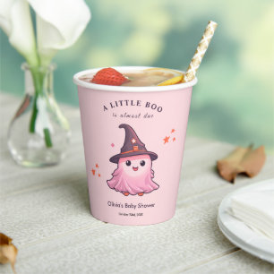 Pink Halloween A Little Boo Baby Shower Paper Cups