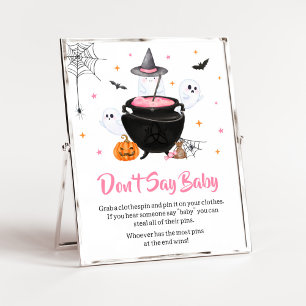 Pink Halloween Baby is Brewing Don't Say Baby Poster