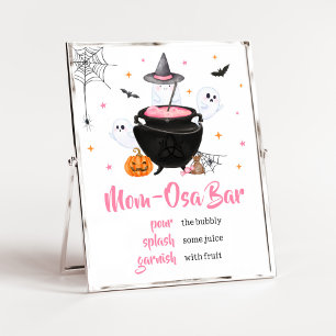 Pink Halloween Baby is Brewing Mum Osa Bar Poster