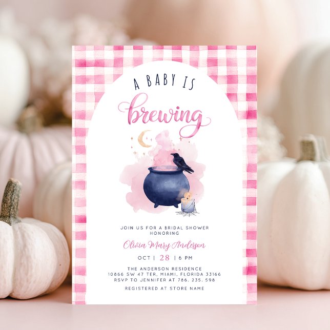 Pink Halloween Baby Shower  Invitation (Creator Uploaded)
