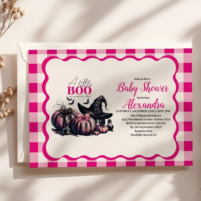 Pink Halloween Baby Shower Invitation (Creator Uploaded)