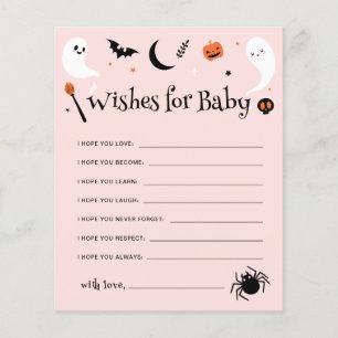 Pink Halloween Baby Shower Wishes for Baby Game